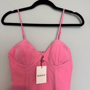 NWT Pink Midi Bardot Dress